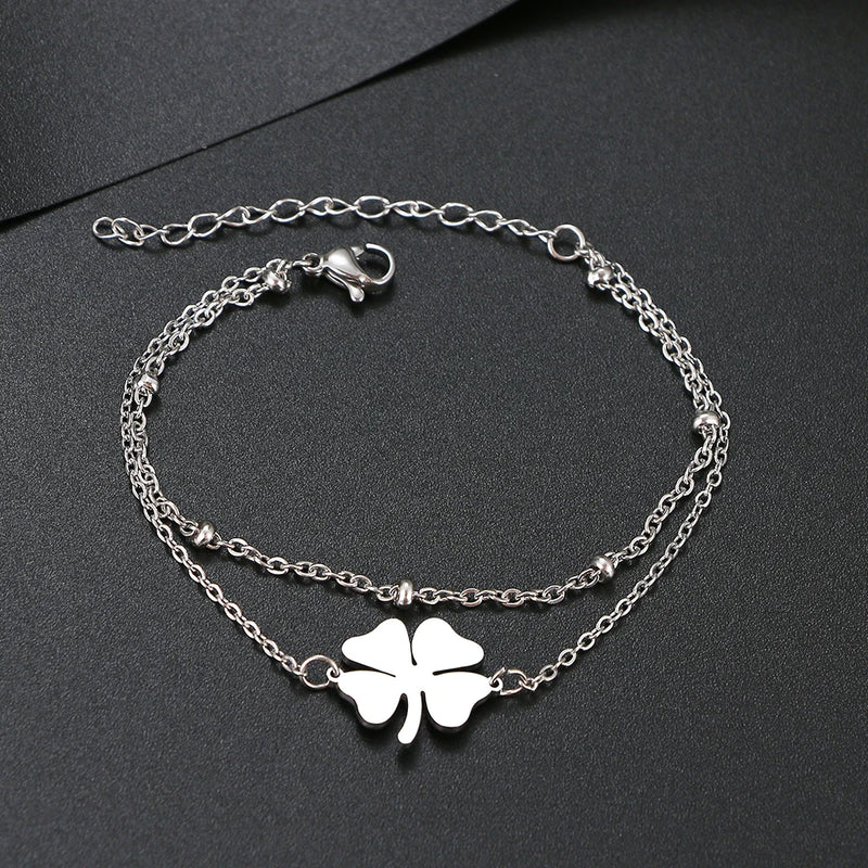 "Lucky Heart" Clover Bracelet