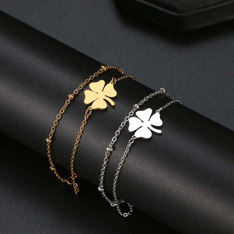 "Lucky Heart" Clover Bracelet