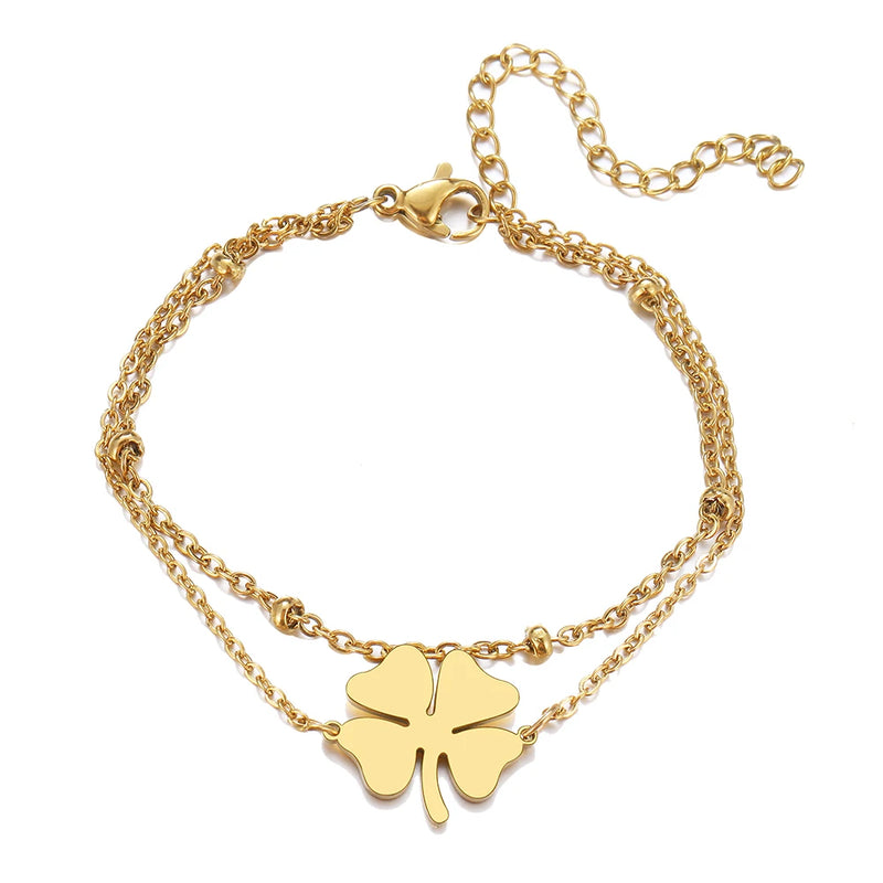"Lucky Heart" Clover Bracelet