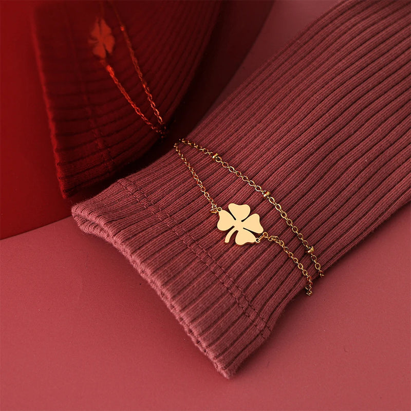 "Lucky Heart" Clover Bracelet
