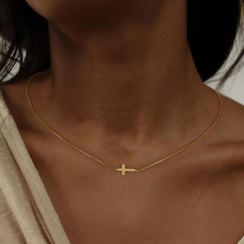 "Gold Cross" Choker Necklace
