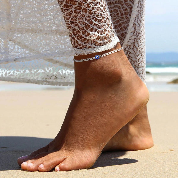"Pigeons By Your Toes" Evil Eye Anklet