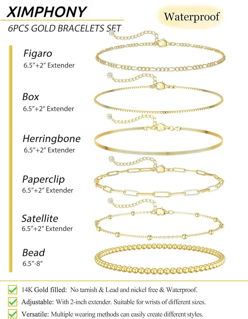 "Going for Gold" Gold Set Bracelet of 6
