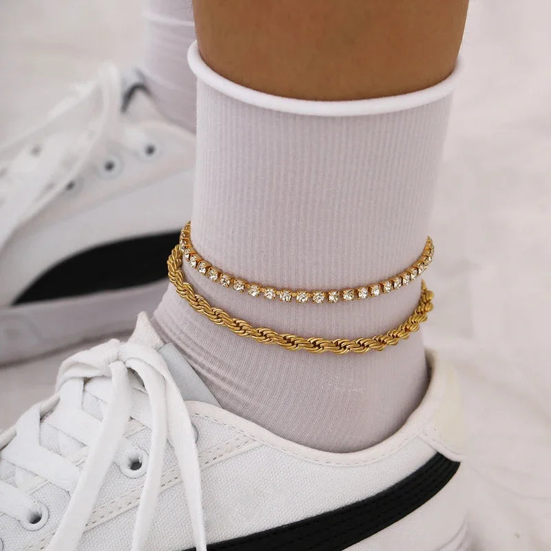 "The Golden Trinity" Anklets