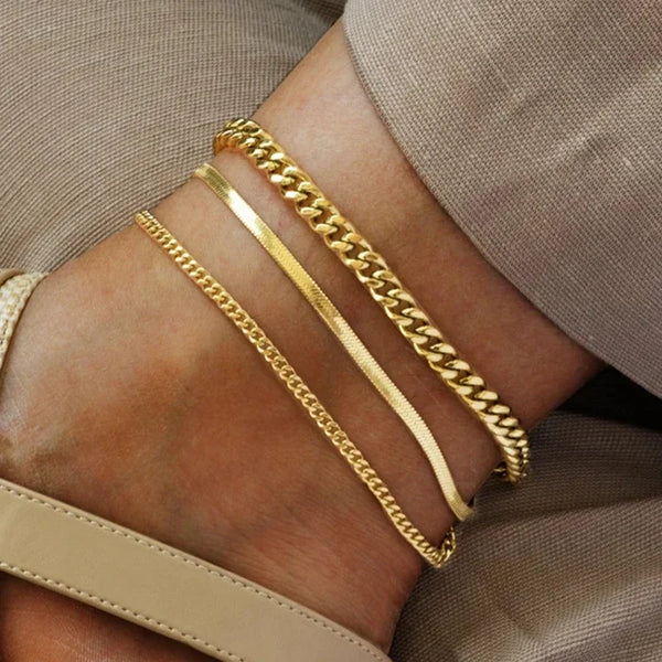 "The Golden Trinity" Anklets