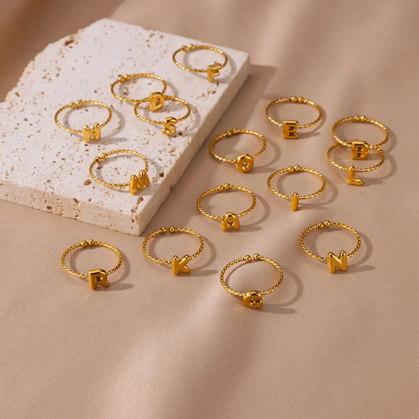 "pas de crochet" Custom Initial Ring