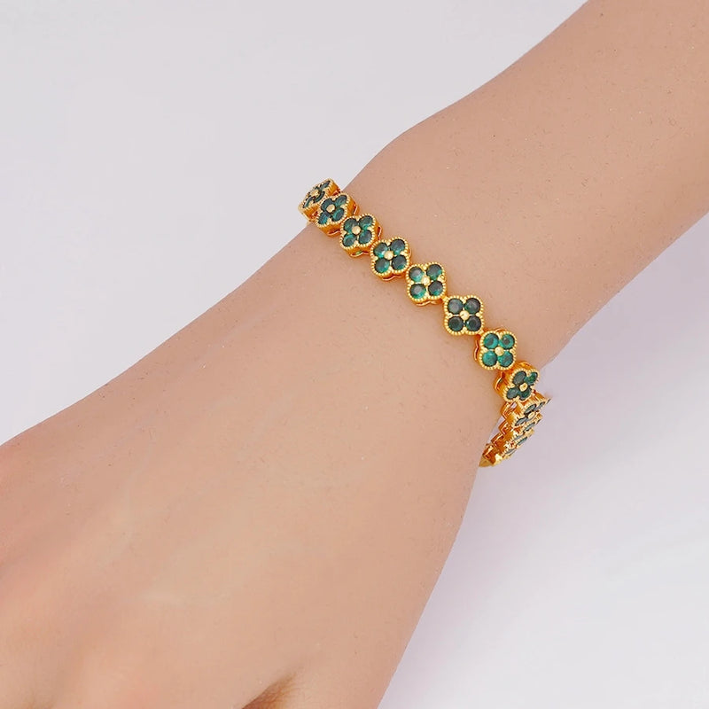 "Lucky 13" Rainbow Clover Charm Bracelet