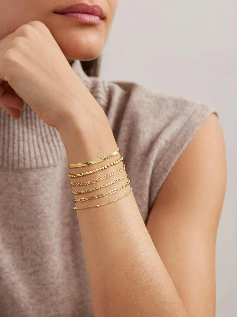 "Going for Gold" Gold Set Bracelet of 6