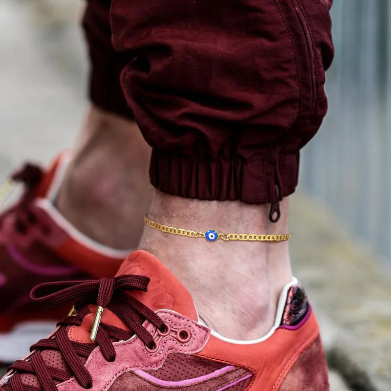 "Pigeons By Your Toes" Evil Eye Anklet